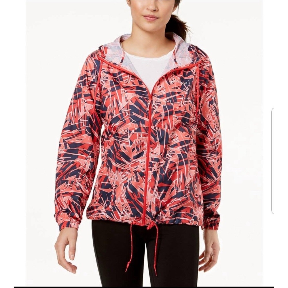 Columbia‎ Sportswear Women's Flash Forward Windbreaker Jacket XL Geometric Red